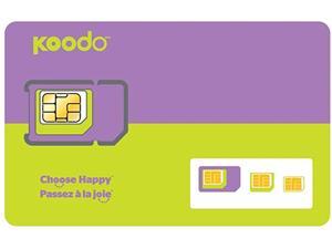 Koodo Sim Card CANADA 4G LTE Sim Card - Nano Micro Standard 3 in 1 Combo Size