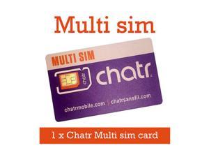 Chatr Sim Card CANADA 4G LTE Multi Sim Card - Nano Micro Standard 3 in 1 Combo