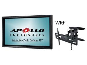 Apollo outdoor TV enclosure for 70"-75" Slim TVs - Model AE7570-AWM. Includes weatherproof dual arm articulating wall mount - Black Apollo outdoor TV enclosure for 70"-75" Slim TVs - Model AE7570-AWM. Includes weatherproof dual arm articulating wall mount - Black