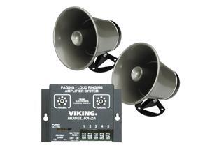 Viking Paging System with Amplifier with 2 Speaker Horns Fully Powered for Use through Phones for Schools, Warehouses, Offices, Autoshops, etc. Viking Paging System with Amplifier with 2 Speaker Horns Fully Powered for Use through Phones for Schools, Warehouses, Offices, Autoshops, etc.