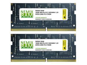32GB Kit 2 x 16GB DDR4-2400 PC4-19200 ECC Sodimm 2Rx8 Memory by Nemix Ram