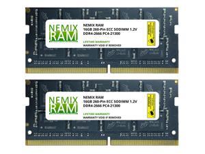 32GB Kit 2 x 16GB DDR4-2666 PC4-21300 ECC Sodimm 2Rx8 Memory by Nemix Ram