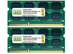 8GB (2x4GB) DDR3 1066 (PC3 8500) SODIMM Laptop Memory RAM