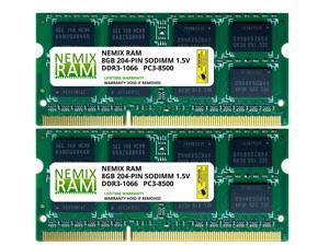 16GB (2x8GB) DDR3 1066 (PC3 8500) SODIMM Laptop Memory RAM