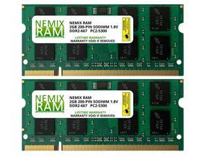 New PC2 4GB 2x2GB PC2-5300 DDR2-667 200pin Sodimm Laptop Memory RAM NON-ECC 