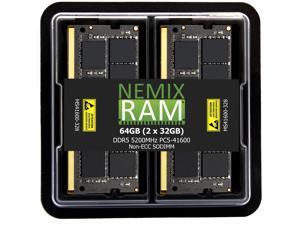 NEMIX RAM 64GB (2X32GB) DDR5 5200MHZ PC5-41600 2Rx8 1.1V CL44 262-PIN Non-ECC Unbuffered SODIMM Laptop PC Memory KIT Compatible with Dell Precision 3581 Mobile Workstation