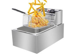 Electric Deep Fryer -Commercial Deep Fryer with Basket 2500watt Countertop Stainless Steel French Fries Restaurant Home Kitchen 6.3QT/6L Electric Deep Fryer -Commercial Deep Fryer with Basket 2500watt Countertop Stainless Steel French Fries Restaurant Home Kitchen 6.3QT/6L