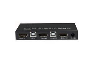 4K HDMI KVM Switch 2X1, BolAAzuL KVM USB HDMI 1.4 Switcher Selector 4K@30Hz KVM Switch Box for 2 Computers Share 1 Keyboard Mouse and 1 HD Monitor, with 2XUSB Cable,1x Control Cable 4K HDMI KVM Switch 2X1, BolAAzuL KVM USB HDMI 1.4 Switcher Selector 4K@30Hz KVM Switch Box for 2 Computers Share 1 Keyboard Mouse and 1 HD Monitor, with 2XUSB Cable,1x Control Cable
