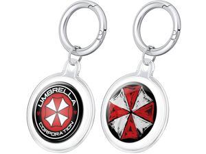 TONYSTAR Airtags Case,2-Pack Airtags Protective Cover w/ 2 Sets of Resident Umbrella Evil Corp Stickers for Apple Air Tag 2021 -TPU Full Coverage Protection with Keychain TONYSTAR Airtags Case,2-Pack Airtags Protective Cover w/ 2 Sets of Resident Umbrella Evil Corp Stickers for Apple Air Tag 2021 -TPU Full Coverage Protection with Keychain