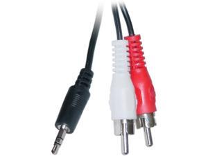 3.5mm Stereo to RCA Audio Cable, 3.5mm Stereo Male to Dual RCA Male (Right and Left), 3.5mm Audio Cable to RCA, 50 feet, Black, CableWholesale 3.5mm Stereo to RCA Audio Cable, 3.5mm Stereo Male to Dual RCA Male (Right and Left), 3.5mm Audio Cable to RCA, 50 feet, Black, CableWholesale
