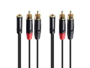 Cable Matters 2-Pack RCA to 3.5mm Stereo Audio Splitter Cable (Dual RCA to 3.5mm Adapter) in Black – 3.3 Feet / 1 Meter Cable Matters 2-Pack RCA to 3.5mm Stereo Audio Splitter Cable (Dual RCA to 3.5mm Adapter) in Black – 3.3 Feet / 1 Meter