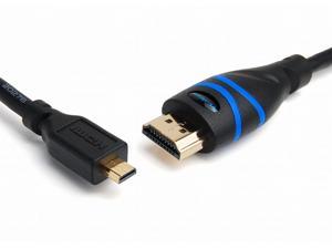 BlueRigger Micro HDMI to HDMI Cable (6 FT, 4K 60Hz, HDR, High Speed, Ethernet) - Compatible with GoPro Hero 7/6/5/4, Raspberry Pi 4, Sony A6000/A6300 Camera, Nikon B500, Lenovo Yoga 3 Pro, Yoga 710