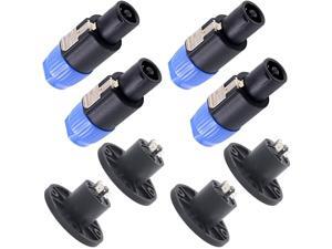 Swpeet 8 Pack Audio Speaker Plug Kit, 4 Pole Speaker Plug Twist Lock Compatible with Jack Twist Lock 4 Pole Round Perfect for Neutrik Speakon NL4FC, NL4FX, NLT4X, NL2FC, NA4LJ, NA4LJX, NL4MP, NL4MPR Swpeet 8 Pack Audio Speaker Plug Kit, 4 Pole Speaker Plug Twist Lock Compatible with Jack Twist Lock 4 Pole Round Perfect for Neutrik Speakon NL4FC, NL4FX, NLT4X, NL2FC, NA4LJ, NA4LJX, NL4MP, NL4MPR