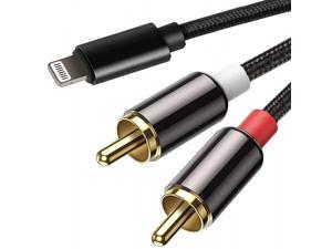 [Apple MFi Certified] Lightning to RCA Cable for iPhone IPA-d 2-Male Y Splitter Aux Audio Cord Compatible with iPhone 12 Pro/11/11 Pro/XS/X/8/7/6 Adapter for Car Amplifiers Home Theater Speaker