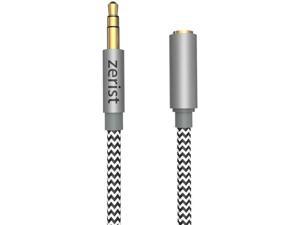3.5mm Headphone Extension Cable 3.5mm Male to Female 10ft/3m Audio Extension Adapter Nylon Braided Headphone Jack Extender for Phones Headphones Speakers Tablets MP3 Players and More (Gray)