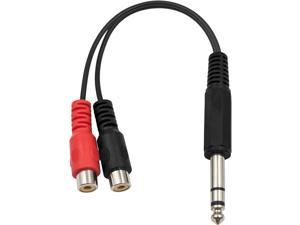 Male 6.35mm 1/4 TRS to Stereo 2RCA Female Connector Wire Cord Plug Jack 8 inch TNP Premium Stereo 1/4 inch Male to Dual RCA Female Y Cable Adapter Splitter 