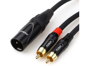 MIATIN Unbalanced Dual RCA to XLR Male Y Splitter Patch Microphone Cable, XLR Male to 2RCA Male Y Adapter Cord Cable 3Meters/10Feet MIATIN Unbalanced Dual RCA to XLR Male Y Splitter Patch Microphone Cable, XLR Male to 2RCA Male Y Adapter Cord Cable 3Meters/10Feet