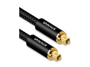 Digital Optical Audio Toslink Cable Fiber Optic Cable Compatible with Home Theater Sound Bar TV PS4 Xbox Playstation & More - Black (5ft/1.5m)