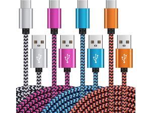 [4Pack/6FT] USB Type C to USB A Cable, AILKIN Fast Charging Long Android USBC Braided Cord Phone Power Charger for Samsung Galaxy, LG Stylo, Google Pixel, Moto Z Play Droid, Motorola, Type-C Chords