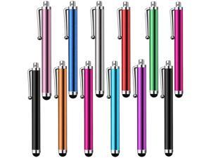 dulawei3 Universal Writing Resistive Capacitive Drawing Screen Touch Pen Phone Tablet Collar Clip Stylus for Apple Kindle Touch iPad iPhone 6/6s 6Plus 6s Plus Samsung S5 S6 S7 Edge S8 Plus Note Black
