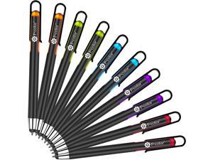 F-color Stylus Pen, 10 Pack Black Ink 2 in 1 Tablet Stylus Pens & Click Ballpoint Pens for Touch Screen, iPad iPhone X 8 7 6s 6s Plus 6 6 Plus 5 5s 5c, iPod, Android, Orange Green Blue Purple Red