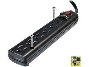 Weltron - Wall Mount 6 Outlet Surge Protector Power Strip 10 ft. Black (WSP-600PLF-10BK) Weltron - Wall Mount 6 Outlet Surge Protector Power Strip 10 ft. Black (WSP-600PLF-10BK)