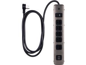 6 Outlet C/&E Surge Protector Flat Rotating Plug Horizontal Outlets 25 Feet AD2