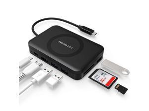 USB C Hub, LETSCOM 8 in 1 USB C Adapter with 4K HDMI, USB C Power Delivery, 3 USB 3.0 Ports, SD/TF Card Reader, Wireless Charger, Compatible for USB Type C Devices USB C Hub, LETSCOM 8 in 1 USB C Adapter with 4K HDMI, USB C Power Delivery, 3 USB 3.0 Ports, SD/TF Card Reader, Wireless Charger, Compatible for USB Type C Devices