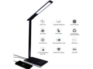 Kingwin Desk Lamp LED For Bedrooms With USB Phone Charging Desk Or Office Table Lamp For Dorm Room Essentials, Desk Accessories, Office Desk, College Dorm Room Accessories