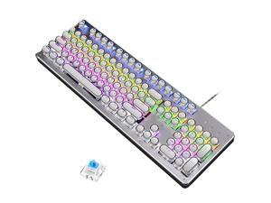 QLPP RGB Mechanical Keyboard,Gaming Mechanical Keyboard Backlit Keyboard 104key for PC//Mac//iPad//iPhone//Smartphone//Laptop