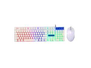 Color : Black axis JINXUXIONGDI RGB Game Mechanical Mouse Keyboard Set USB Interface Wired Backlit Game Home Office Computer Notebook Typing White, Black Axis, Blue Axis