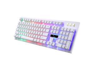 NLXTXQC 104 Keys Burst Backlit Keyboard Tri-Color Backlit Gaming Keyboard Light Brightness Can Be Freely Adjusted