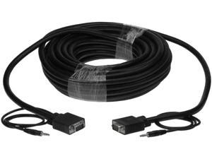 100FT SVGA VGA M/M 3x Shielded Monitor Cable w/AUDIO 100 FT Male to Male 3.5mm stereo HD15 Audio/Video Laptop to TV LCD TV HDTV 100