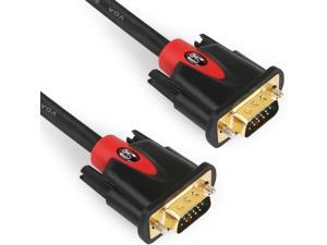 VGA Cable 3FeetSHD VGA to VGA Monitor Cable HD15 SVGA for PC Laptop TV Porjector Black and Red Color