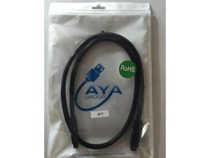 AYA 3Ft (3 Feet) FireWire Cable IEEE1394b 9pin-9pin 800Mbps Compatible with Windows, Apple and Sony iLink Devices