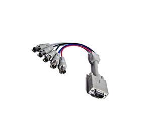 1Ft VGA HD15 to 5-BNC RGBHV Male M//M Video Monitor Cable Converter Adapter 24AWG