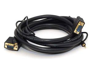 Monoprice 10-Feet VGA/SVGA Male-Male Monitor Cable with Stereo Audio and Triple Shielding (2 Pack)