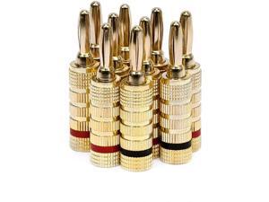 8pcs Speaker Banana plug connectors Accepts 8AWG to 20AWG speaker wire Solderles