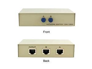 Compact 2-Way RJ45 Ethernet Network Push Button Metal Mini Switch Box SB-034P 