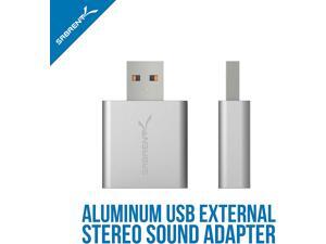 Sabrent Aluminum USB External Stereo Sound Adapter for Windows and Mac. Plug and play No drivers Needed. (Silver) (AU-EMAC) Sabrent Aluminum USB External Stereo Sound Adapter for Windows and Mac. Plug and play No drivers Needed. (Silver) (AU-EMAC)