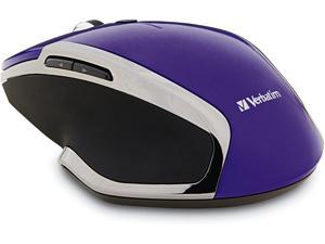 Verbatim Wireless Notebook 6-Button Deluxe Mouse - Ergonomic, Blue LED, Portable Mouse for Mac and Windows – Purple
