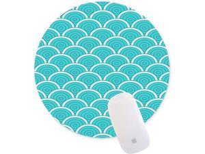 JNKPOAI Turquoise Ripple Mouse Pad Custom Anti-Slip Mouse Pad for Office (Ripple #1, Round)