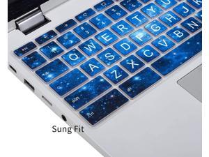 Keyboard Cover for 2020-2018 Lenovo Chromebook C330 C340 11.6" / IdeaPad 3 11.6 Chromebook/Flex 5 13" Chromebook/Chromebook 100E 300E 500E N20 N21 N22 N23 11.6", Letters in Upper Case, Blue Star