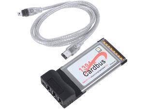 JMT 2 Ports / 3Ports 6 Pin 1394A IEEE 1394 CardBus Card 54mm Laptop FireWire Card for PCMCIA Digital Camera DV Camcorders Hard Disks Removable Drives Laptop PC (3 Ports)