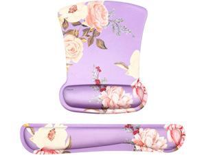 MOSISO Wrist Rest Support for Mouse Pad & Keyboard Set, Peony Ergonomic Mousepad Non-Slip Rubber Base Home/Office Pain Relief & Easy Typing Cushion with Neoprene Cloth & Raised Memory Foam, Purple MOSISO Wrist Rest Support for Mouse Pad & Keyboard Set, Peony Ergonomic Mousepad Non-Slip Rubber Base Home/Office Pain Relief & Easy Typing Cushion with Neoprene Cloth & Raised Memory Foam, Purple
