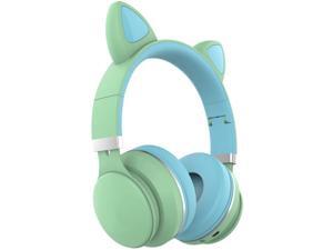Headset Wireless Headset Bluetooth Headset Cat Ear Bluetooth Gaming Headset Cute Portable Outdoor Sports Gaming Headset (Color : Green) Headset Wireless Headset Bluetooth Headset Cat Ear Bluetooth Gaming Headset Cute Portable Outdoor Sports Gaming Headset (Color : Green)