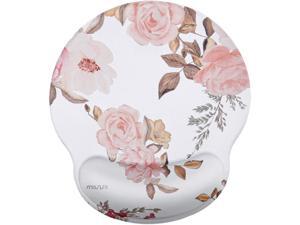 MOSISO Mouse Pad with Wrist Rest Support, Peony Ergonomic Mousepad Non-Slip Rubber Base Comfortable Home/Office Pain Relief&Easy Typing Cushion for Laptop with Neoprene Cloth&Raised Memory Foam, White MOSISO Mouse Pad with Wrist Rest Support, Peony Ergonomic Mousepad Non-Slip Rubber Base Comfortable Home/Office Pain Relief&Easy Typing Cushion for Laptop with Neoprene Cloth&Raised Memory Foam, White