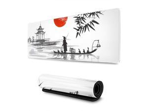 Japanese Painting Sumi-E Art Ink Gaming Mouse Pad, Long Extended XL Mousepad Desk Pad, Large Non-Slip Rubber Mice Pads Stitched Edges, 31.5'' X 11.8'' Japanese Painting Sumi-E Art Ink Gaming Mouse Pad, Long Extended XL Mousepad Desk Pad, Large Non-Slip Rubber Mice Pads Stitched Edges, 31.5'' X 11.8''