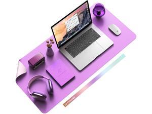 Non-Slip Desk Pad Waterproof PVC Leather Desk Table Protector Ultra Thin Large Mouse Pad Easy Clean Laptop Desk Writing Mat for Office Work/Home/Decor (Purple 35.4&#34 x 17&#34)