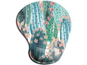 Xiaogan Ergonomic Mouse Pad with Wrist Support, Cute Mouse Pads with Non-Slip PU Base for Home Office Working Studying Easy Typing & Pain Relief Cute Cactus